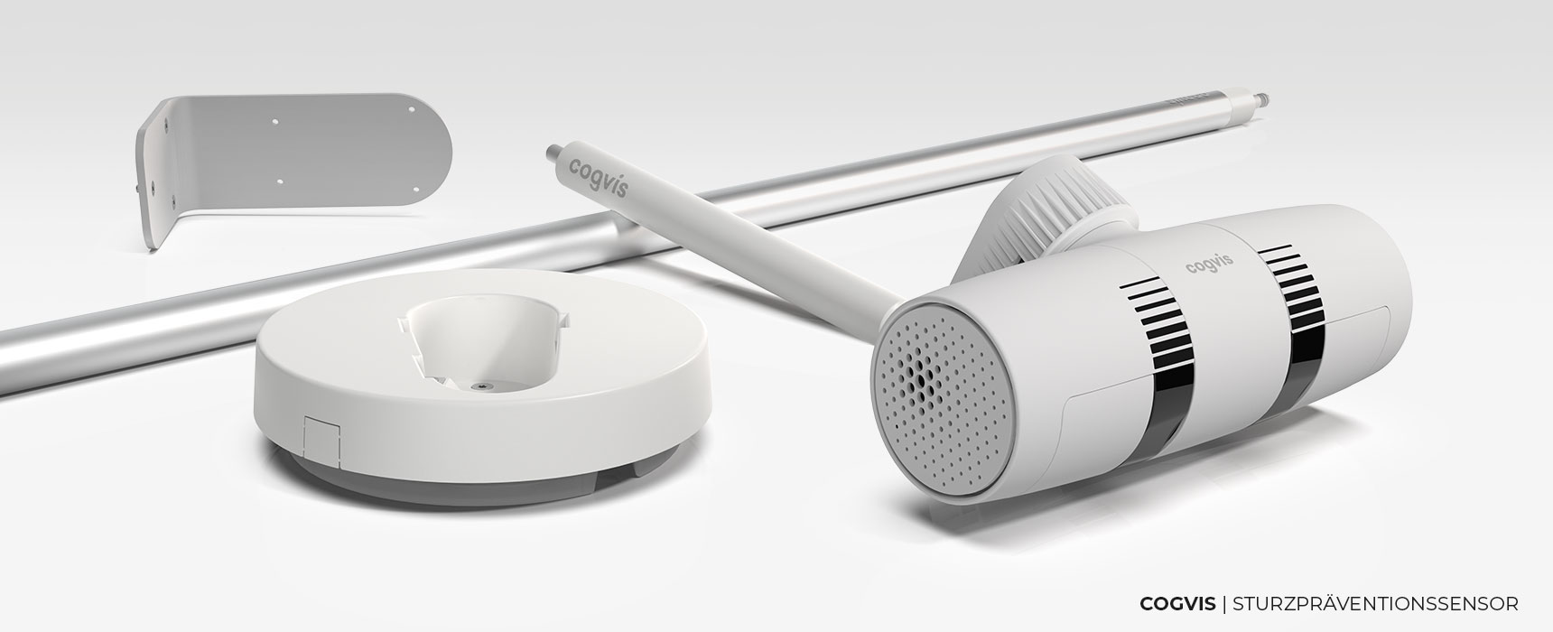 Produktkomponenten des Sturzerkennungssensors "cogvisAI"