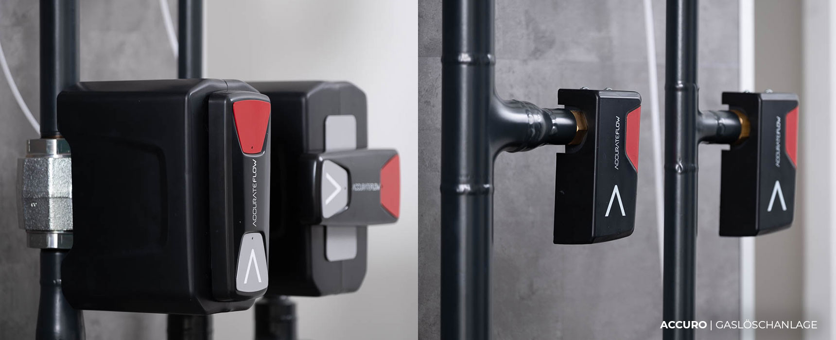 Detailaufnahme der Gaslöschanlage "Accurateflow" von ACCURO