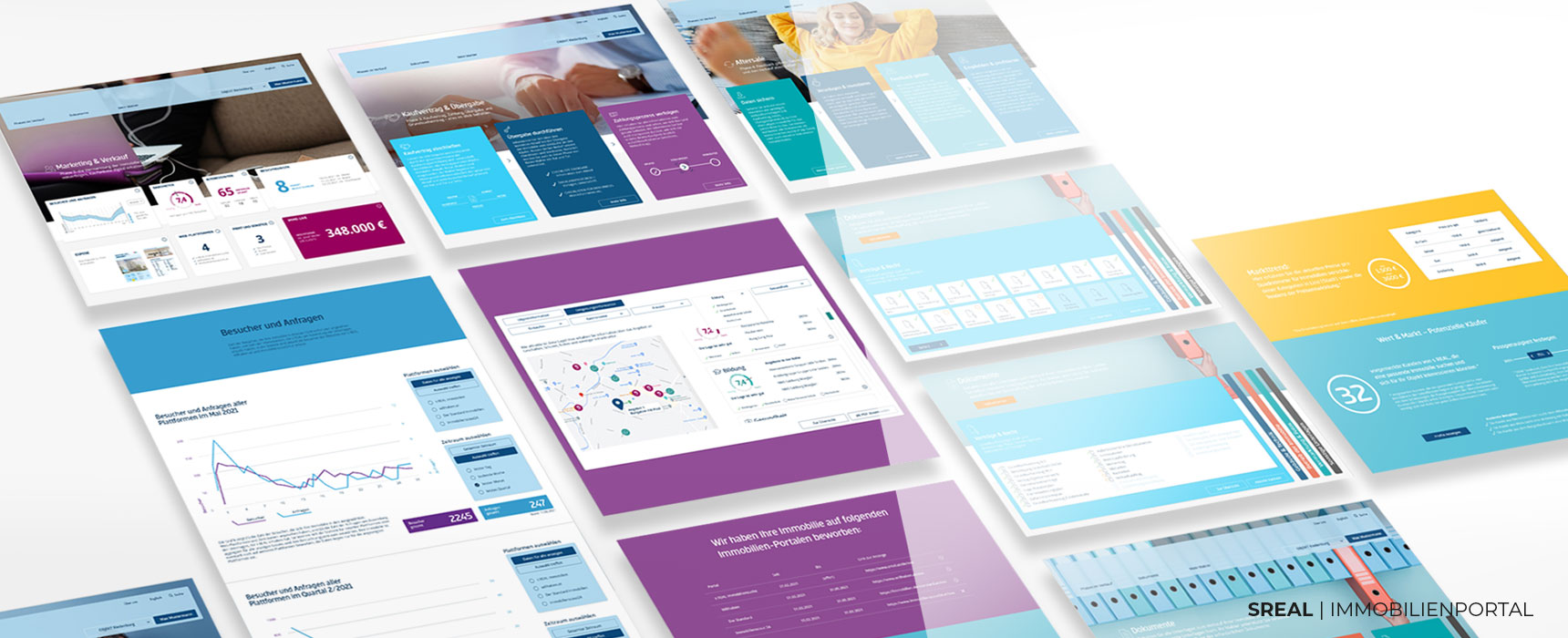 Screenshots des Immobilienportals "my-sreal" von s REAL